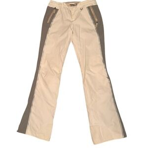 Athleta Ski Pants Size 10 Tall Cream Gray Wool Blend Panels